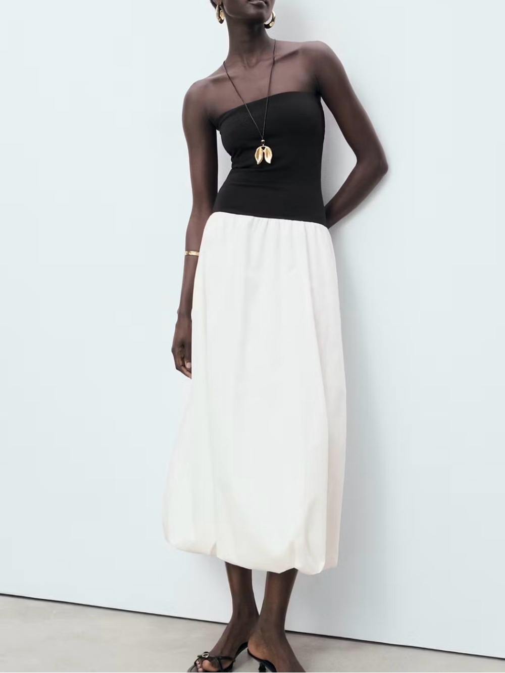 Mango Drop Waist Bubble Dress Sz 8